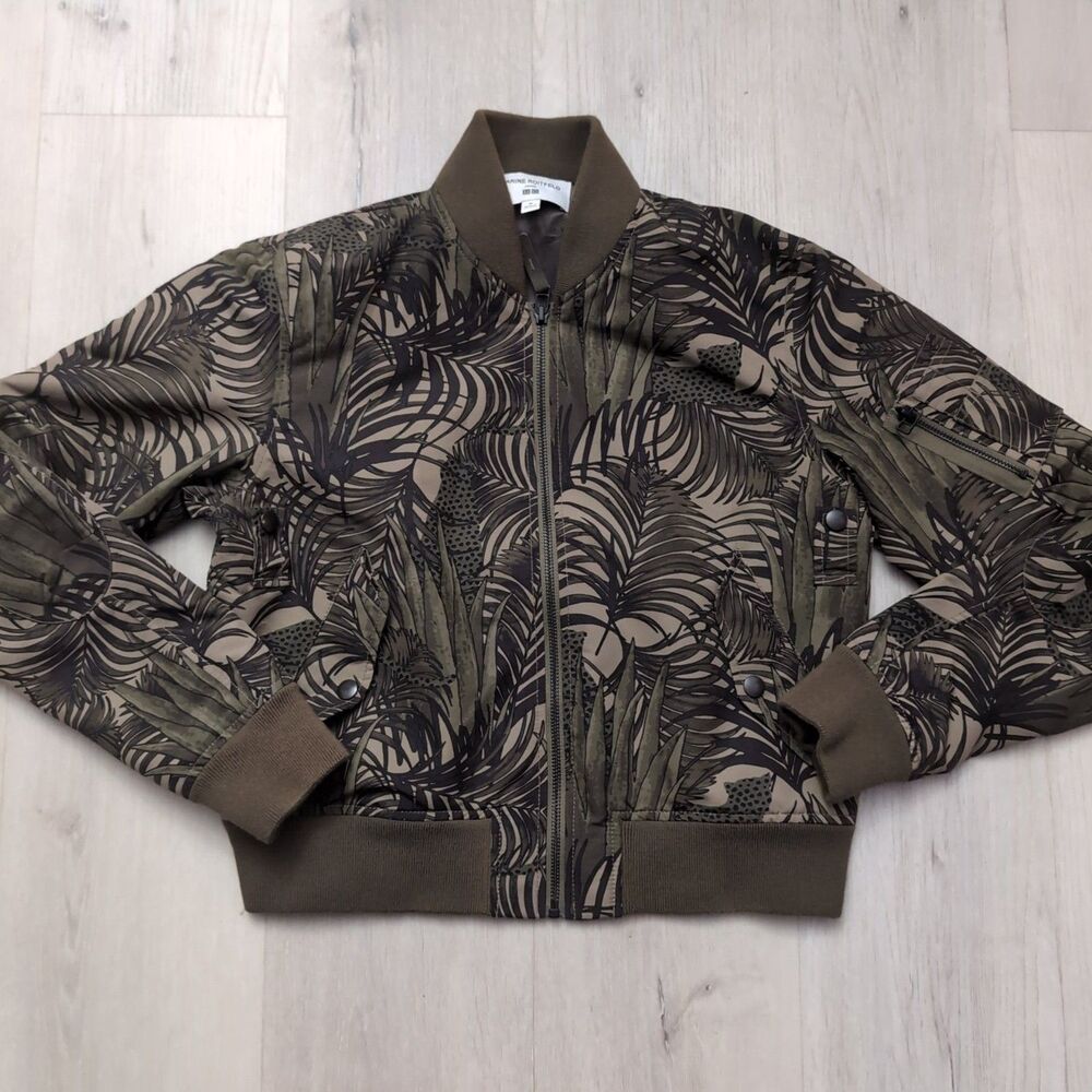 Uniqlo Carine Roitfeld Limited EditionBomber Jacket Women Medium Olive Green Aop